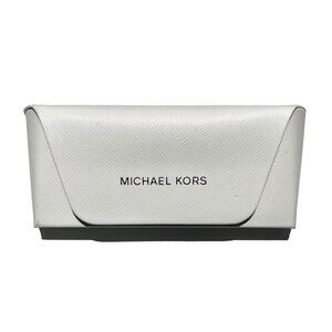 Michael Kors sunglass case eyeglass faux leather soft white cloth booklet NEW